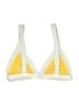 One One Color Block Yellow Swimsuit Top Size S - photo 2