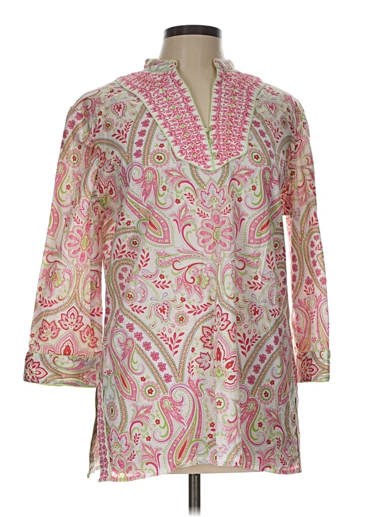 Pre-owned Robert Graham 3/4 Sleeve Blouse In Pink