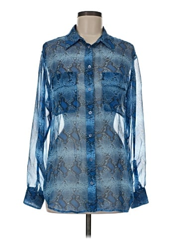 Equipment Long Sleeve Silk Top (view 1)