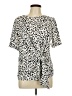 Perseption Concept Animal Print Ivory Short Sleeve Blouse Size L - photo 1