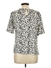 Perseption Concept Animal Print Ivory Short Sleeve Blouse Size L - photo 2