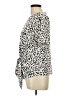 Perseption Concept Animal Print Ivory Short Sleeve Blouse Size L - photo 5