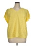 Counterparts Yellow Short Sleeve Blouse Size XL - photo 1