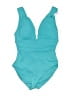 Contours by Coco Reef Solid Teal One Piece Swimsuit Size M - photo 1