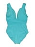 Contours by Coco Reef Solid Teal One Piece Swimsuit Size M - photo 2