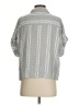 Evereve 100% Viscose Stripes Gray Short Sleeve Button-Down Shirt Size XS - photo 2