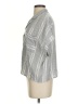 Evereve 100% Viscose Stripes Gray Short Sleeve Button-Down Shirt Size XS - photo 5