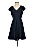 Halston Heritage Solid Blue Casual Dress Size 4 - photo 1
