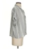 Evereve 100% Viscose Stripes Gray Short Sleeve Button-Down Shirt Size XS - photo 4