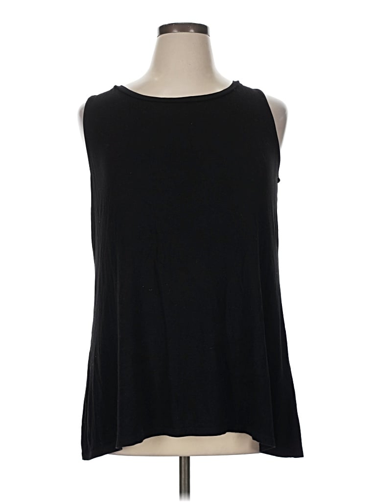 Pre-owned August Silk Sleeveless Top Black Boatneck Tops