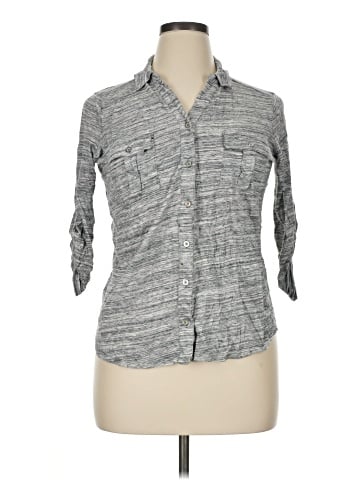 Liz Claiborne 3/4 Sleeve Button-Down Shirt (view 1)