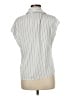 Maison d' Amelie Stripes Silver Sleeveless Button-Down Shirt Size M - photo 2