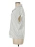 Maison d' Amelie Stripes Silver Sleeveless Button-Down Shirt Size M - photo 5