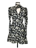 Topshop 100% Polyester Print Black Casual Dress Size 6 - photo 1