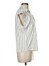 Maison d' Amelie Stripes Silver Sleeveless Button-Down Shirt Size M - photo 4