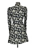 Topshop 100% Polyester Print Black Casual Dress Size 6 - photo 2