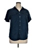A New Day Solid Blue Short Sleeve Button-Down Shirt Size XL - photo 1