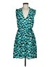 Bebop 100% Polyester Print Teal Casual Dress Size M - photo 1
