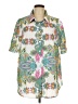 Shein Curve 100% Polyester Paisley Ivory Short Sleeve Blouse Size 20 Plus (4) - photo 1