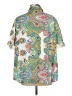 Shein Curve 100% Polyester Paisley Ivory Short Sleeve Blouse Size 20 Plus (4) - photo 2