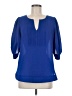 Market and Spruce 100% Polyester Blue 3/4 Sleeve Blouse Size M - photo 1