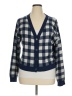 Kule 100% Cotton Checkered-gingham Blue Cardigan Size XL - photo 1
