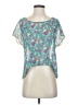 Soprano Teal Short Sleeve Blouse Size S - photo 1