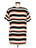 Ann Taylor 100% Polyester Stripes Orange Short Sleeve Top Size M - photo 2