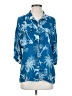 Olivaceous 100% Rayon Tropical Blue 3/4 Sleeve Blouse Size S - photo 1