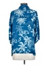 Olivaceous 100% Rayon Tropical Blue 3/4 Sleeve Blouse Size S - photo 2
