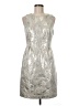 Trina Turk 100% Polyester Metallic Silver Cocktail Dress Size 6 - photo 1