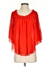 Romeo & Juliet Couture 100% Polyester Red Orange 3/4 Sleeve Blouse Size S - photo 1