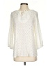 Lavender Brown 100% Rayon Ivory 3/4 Sleeve Blouse Size S - photo 1