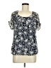 Roz & Ali 100% Polyester Blue Short Sleeve Blouse Size M (estimated) - photo 1