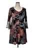 Connected Apparel Paisley Black Casual Dress Size 14 - photo 1