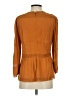 Point Sur 100% Viscose Orange 3/4 Sleeve Blouse Size 2 - photo 2