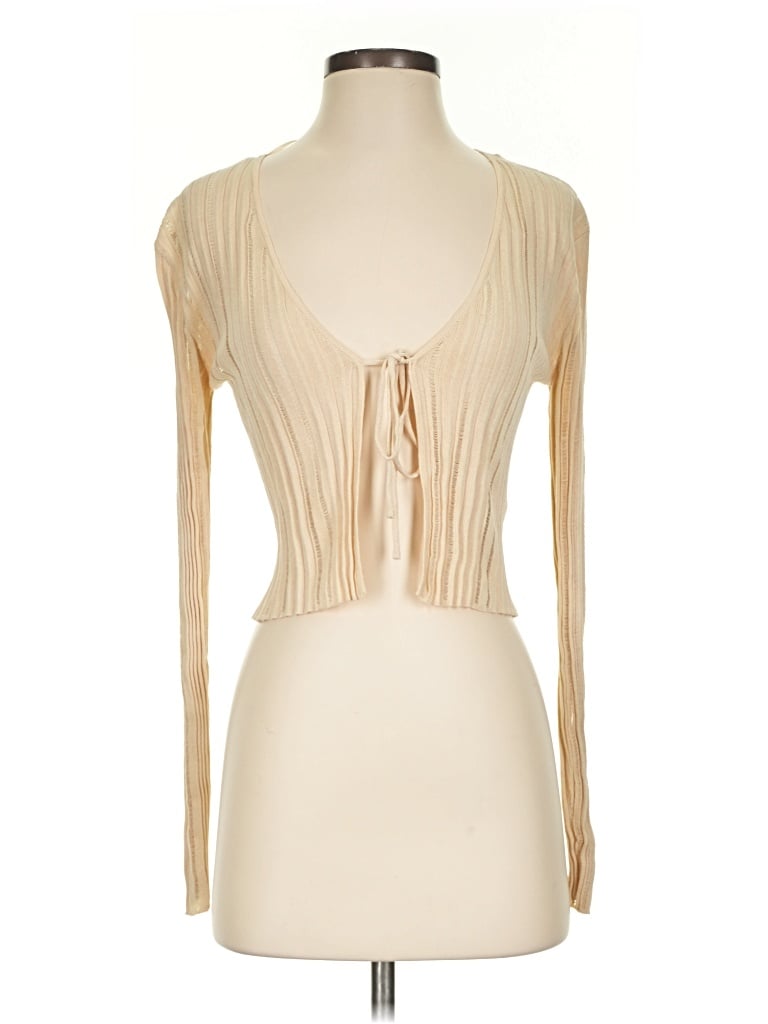 Pre-owned Zara Cardigan Sweater In Tan