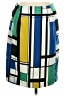 Worthington 100% Polyester Graphic Blue Casual Skirt Size 6 - photo 1