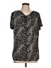 Jaclyn Smith Animal Print Black Short Sleeve Blouse Size L - photo 1