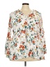Torrid 100% Rayon Floral Multi Color Ivory 3/4 Sleeve Blouse Size 3X Plus (3) - photo 1