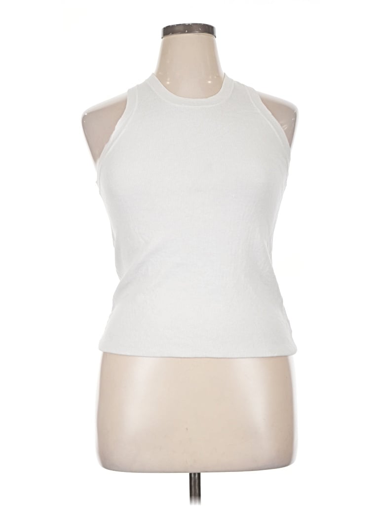 Pre-owned The Drop Tank Top White Halter Neckline Tops