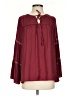 Hayden 100% Polyester Burgundy Long Sleeve Blouse Size S - photo 1