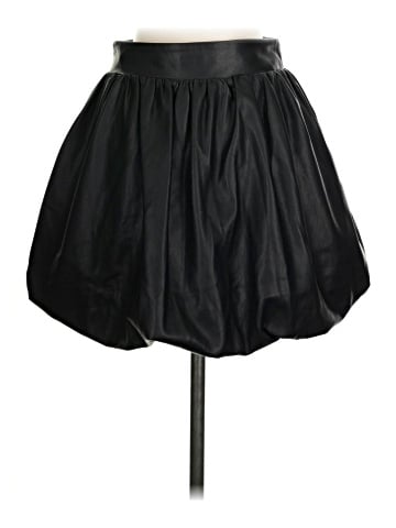 Aqua Faux Leather Skirt (view 2)