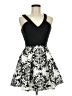 Crystal Doll Graphic Black Cocktail Dress Size 7 - photo 1