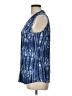 BCBGMAXAZRIA Argyle Aztec Or Tribal Print Camo Color Block Damask Fair Isle Marled Ombre Blue Sleeveless Blouse Size L - photo 5