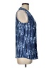 BCBGMAXAZRIA Argyle Aztec Or Tribal Print Camo Color Block Damask Fair Isle Marled Ombre Blue Sleeveless Blouse Size L - photo 4