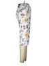 Unbranded 100% Polyester Floral White Casual Pants Size L - photo 4