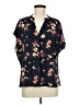 Unbranded 100% Polyester Floral Blue Short Sleeve Blouse Size M - photo 1