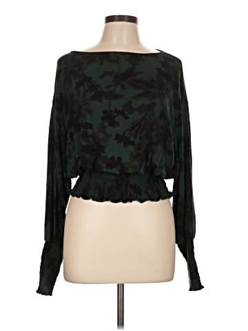 Madewell Cinched Long-Sleeve Top in Floral (view 1)