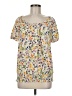 Unbranded Yellow Short Sleeve Blouse Size M - photo 1